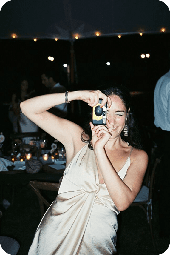 Wedding photo gallery grid with couple and guest memories