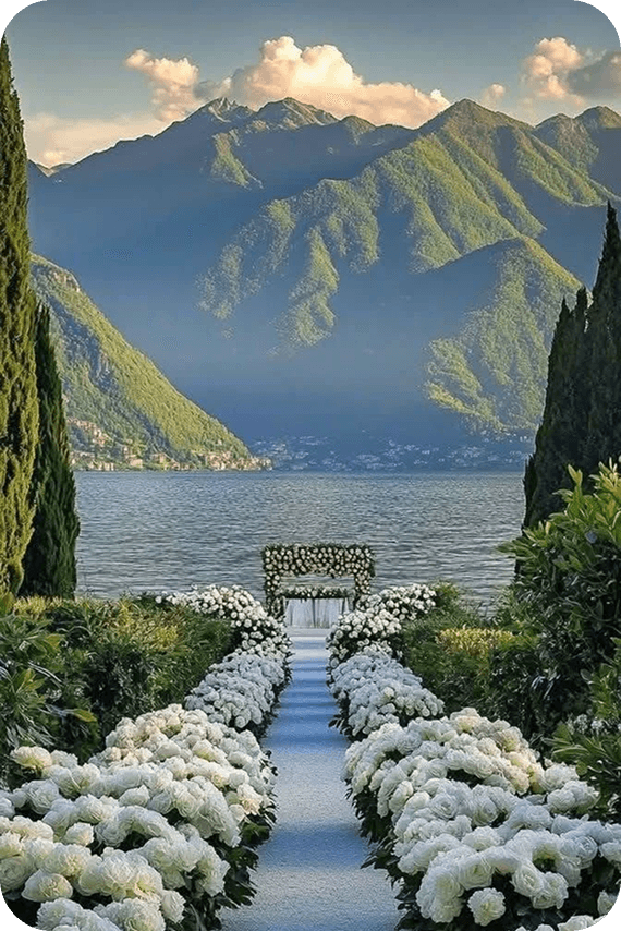 Elegant wedding website homepage with couple story and photos