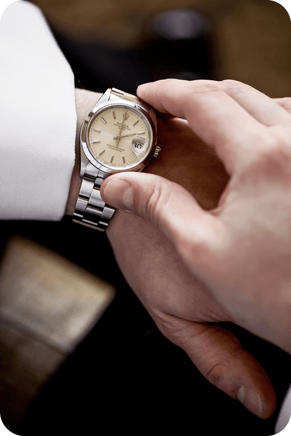 Wedding event schedule timeline with ceremony and reception details